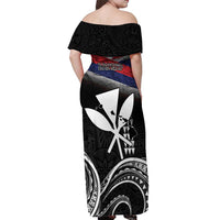 Hawaii Independence Day Off Shoulder Maxi Dress La Kuokoa - Happy 28th November