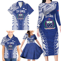 Toa Samoa Rugby Custom Family Matching Long Sleeve Bodycon Dress and Hawaiian Shirt Go Champions Pacific Samoan Pattern LT14 - Polynesian Pride