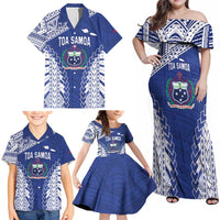 Toa Samoa Rugby Custom Family Matching Off Shoulder Maxi Dress and Hawaiian Shirt Go Champions Pacific Samoan Pattern LT14 - Polynesian Pride