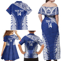 Toa Samoa Rugby Custom Family Matching Off Shoulder Maxi Dress and Hawaiian Shirt Go Champions Pacific Samoan Pattern LT14 - Polynesian Pride