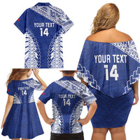 Toa Samoa Rugby Custom Family Matching Off Shoulder Short Dress and Hawaiian Shirt Go Champions Pacific Samoan Pattern LT14 - Polynesian Pride