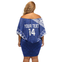 Toa Samoa Rugby Custom Family Matching Off Shoulder Short Dress and Hawaiian Shirt Go Champions Pacific Samoan Pattern LT14 - Polynesian Pride