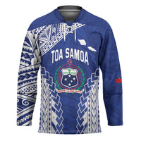 Toa Samoa Rugby Custom Hockey Jersey Go Champions Pacific Samoan Pattern LT14 Unisex Blue - Polynesian Pride