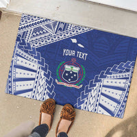 Toa Samoa Rugby Custom Rubber Doormat Go Champions Pacific Samoan Pattern - Polynesian Pride