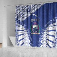 Toa Samoa Rugby Custom Shower Curtain Go Champions Pacific Samoan Pattern - Polynesian Pride