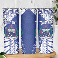 Toa Samoa Rugby Custom Skinny Tumbler Go Champions Pacific Samoan Pattern - Polynesian Pride