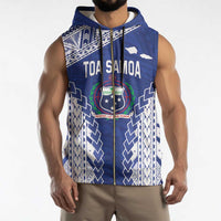 Toa Samoa Rugby Custom Sleeveless Zip Hoodie Go Champions Pacific Samoan Pattern LT14 - Polynesian Pride