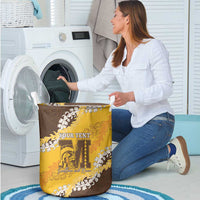 Personalized Mililani Hawaii High School Laundry Basket Puakenikeni Lei Hawaiian Pattern - Polynesian Pride