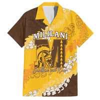 Personalized Mililani Hawaii High School Family Matching Summer Maxi Dress and Hawaiian Shirt Puakenikeni Lei Hawaiian Pattern - Polynesian Pride