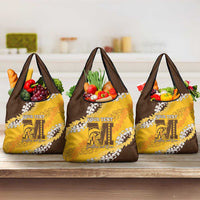 Personalized Mililani Hawaii High School Grocery Bag Puakenikeni Lei Hawaiian Pattern - Polynesian Pride