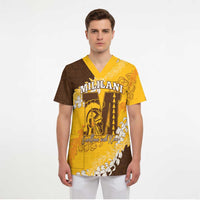 Personalized Mililani Hawaii High School Scrub Top Puakenikeni Lei Hawaiian Pattern - Polynesian Pride