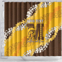 Personalized Mililani Hawaii High School Shower Curtain Puakenikeni Lei Hawaiian Pattern - Polynesian Pride