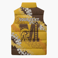 Personalized Mililani Hawaii High School Sleeveless Puffer Jacket Puakenikeni Lei Hawaiian Pattern - Polynesian Pride