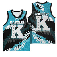Personalized Kapolei Hawaii High School Basketball Jersey Puakenikeni Lei Hawaiian Pattern - Polynesian Pride