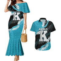 Personalized Kapolei Hawaii High School Couples Matching Mermaid Dress and Hawaiian Shirt Puakenikeni Lei Hawaiian Pattern - Polynesian Pride
