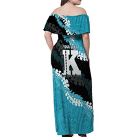 Personalized Kapolei Hawaii High School Family Matching Off Shoulder Maxi Dress and Hawaiian Shirt Puakenikeni Lei Hawaiian Pattern - Polynesian Pride