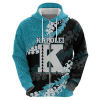 Personalized Kapolei Hawaii High School Hoodie Puakenikeni Lei Hawaiian Pattern - Polynesian Pride