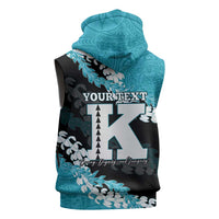 Personalized Kapolei Hawaii High School Sleeveless Hoodie Puakenikeni Lei Hawaiian Pattern - Polynesian Pride
