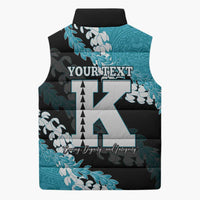 Personalized Kapolei Hawaii High School Sleeveless Puffer Jacket Puakenikeni Lei Hawaiian Pattern - Polynesian Pride