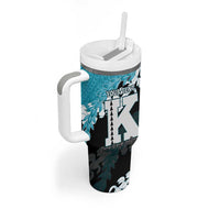 Personalized Kapolei Hawaii High School Tumbler With Handle Puakenikeni Lei Hawaiian Pattern - Polynesian Pride