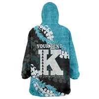 Personalized Kapolei Hawaii High School Wearable Blanket Hoodie Puakenikeni Lei Hawaiian Pattern - Polynesian Pride