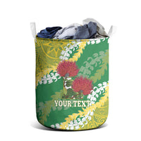 Personalized Leilehua Hawaii High School Laundry Basket Puakenikeni Lei Hawaiian Pattern - Polynesian Pride
