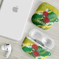 Personalized Leilehua Hawaii High School AirPods Case Puakenikeni Lei Hawaiian Pattern - Polynesian Pride