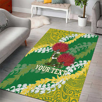 Personalized Leilehua Hawaii High School Area Rug Puakenikeni Lei Hawaiian Pattern - Polynesian Pride