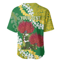 Personalized Leilehua Hawaii High School Baseball Jersey Puakenikeni Lei Hawaiian Pattern - Polynesian Pride