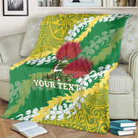 Personalized Leilehua Hawaii High School Blanket Puakenikeni Lei Hawaiian Pattern - Polynesian Pride