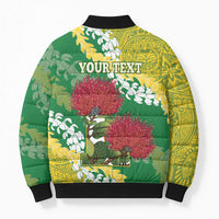 Personalized Leilehua Hawaii High School Bomber Puffer Jacket Puakenikeni Lei Hawaiian Pattern - Polynesian Pride