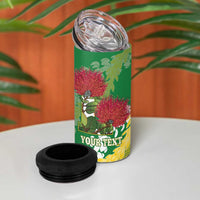 Personalized Leilehua Hawaii High School 4 in 1 Can Cooler Tumbler Puakenikeni Lei Hawaiian Pattern - Polynesian Pride