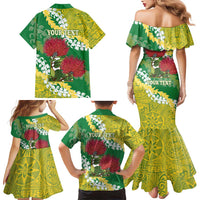 Personalized Leilehua Hawaii High School Family Matching Mermaid Dress and Hawaiian Shirt Puakenikeni Lei Hawaiian Pattern LT14 - Polynesian Pride
