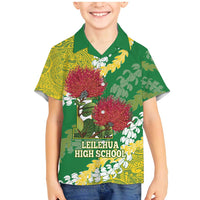 Personalized Leilehua Hawaii High School Family Matching Mermaid Dress and Hawaiian Shirt Puakenikeni Lei Hawaiian Pattern - Polynesian Pride