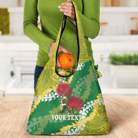 Personalized Leilehua Hawaii High School Grocery Bag Puakenikeni Lei Hawaiian Pattern - Polynesian Pride