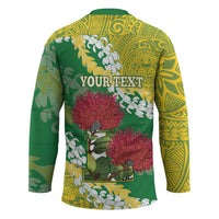 Personalized Leilehua Hawaii High School Hockey Jersey Puakenikeni Lei Hawaiian Pattern - Polynesian Pride