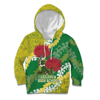 Personalized Leilehua Hawaii High School Kid Hoodie Puakenikeni Lei Hawaiian Pattern - Polynesian Pride