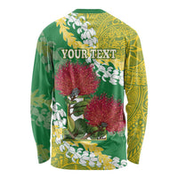 Personalized Leilehua Hawaii High School Long Sleeve Shirt Puakenikeni Lei Hawaiian Pattern - Polynesian Pride