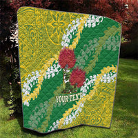 Personalized Leilehua Hawaii High School Quilt Puakenikeni Lei Hawaiian Pattern - Polynesian Pride