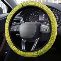 Leilehua Hawaii High School Steering Wheel Cover Puakenikeni Lei Hawaiian Pattern - Polynesian Pride