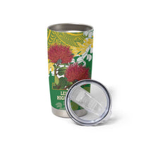 Personalized Leilehua Hawaii High School Tumbler Cup Puakenikeni Lei Hawaiian Pattern - Polynesian Pride