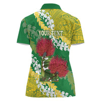 Personalized Leilehua Hawaii High School Women Polo Shirt Puakenikeni Lei Hawaiian Pattern LT14 - Polynesian Pride