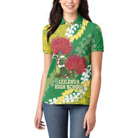 Personalized Leilehua Hawaii High School Women Polo Shirt Puakenikeni Lei Hawaiian Pattern LT14 - Polynesian Pride