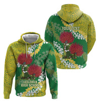 Personalized Leilehua Hawaii High School Zip Hoodie Puakenikeni Lei Hawaiian Pattern - Polynesian Pride