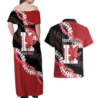 Personalized Kalani Hawaii High School Couples Matching Off Shoulder Maxi Dress and Hawaiian Shirt Puakenikeni Lei Hawaiian Pattern LT14 - Polynesian Pride