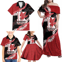 Personalized Kalani Hawaii High School Family Matching Off Shoulder Maxi Dress and Hawaiian Shirt Puakenikeni Lei Hawaiian Pattern - Polynesian Pride