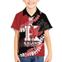 Personalized Kalani Hawaii High School Family Matching Puletasi and Hawaiian Shirt Puakenikeni Lei Hawaiian Pattern LT14 Son's Shirt Red - Polynesian Pride