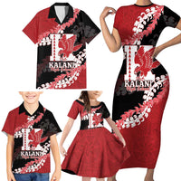 Personalized Kalani Hawaii High School Family Matching Short Sleeve Bodycon Dress and Hawaiian Shirt Puakenikeni Lei Hawaiian Pattern - Polynesian Pride