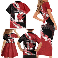 Personalized Kalani Hawaii High School Family Matching Short Sleeve Bodycon Dress and Hawaiian Shirt Puakenikeni Lei Hawaiian Pattern - Polynesian Pride