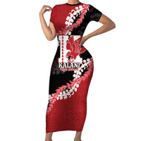 Personalized Kalani Hawaii High School Family Matching Short Sleeve Bodycon Dress and Hawaiian Shirt Puakenikeni Lei Hawaiian Pattern - Polynesian Pride